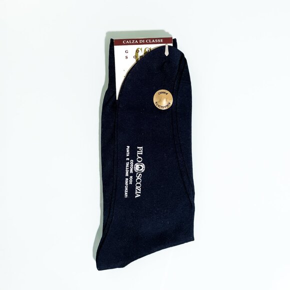 CALZIFICIO DEBERT Calza Di Classe Mens Dress Socks, Navy, Made In Italy - Picture 2 of 4